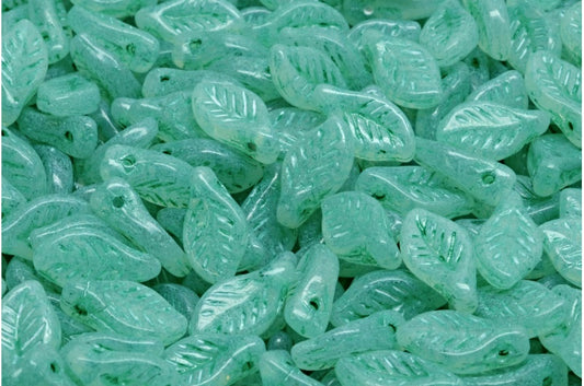 OUTLET 10 grams Bay Leaf Beads, 6 x 12 mm, Crystal Teal Lined 20015 (00030-54316-20015), Glass, Czech Republic