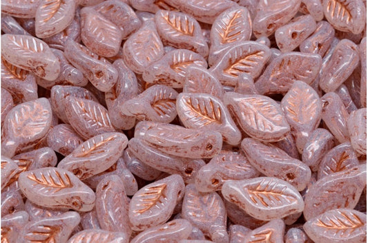 OUTLET 10 grams Bay Leaf Beads, 6 x 12 mm, Crystal Copper Lined 20008 (00030-54319-20008), Glass, Czech Republic