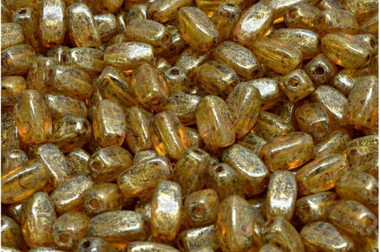 オリーブビーズ、クリスタルトラバーチンライトイエロー（00030-86800-34302）、ガラス、チェコ共和国