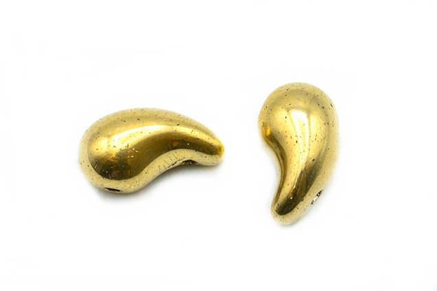 Zoliduo 2-hole Beads, Crystal Full 24Kt Gold (00030-26200), Glass, Czech Republic