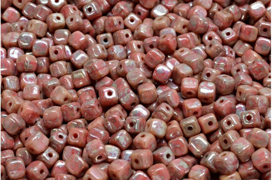 Cube Beads, R0137 Picasso (R0137-43400), Glass, Czech Republic