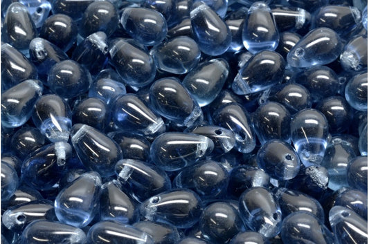 ドロップビーズ、透明ダークブルー（30320）、ガラス、チェコ共和国