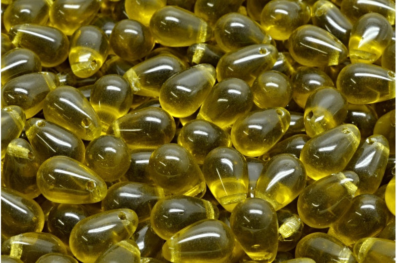 Drop Beads, Transparent Green (50316), Glass, Czech Republic