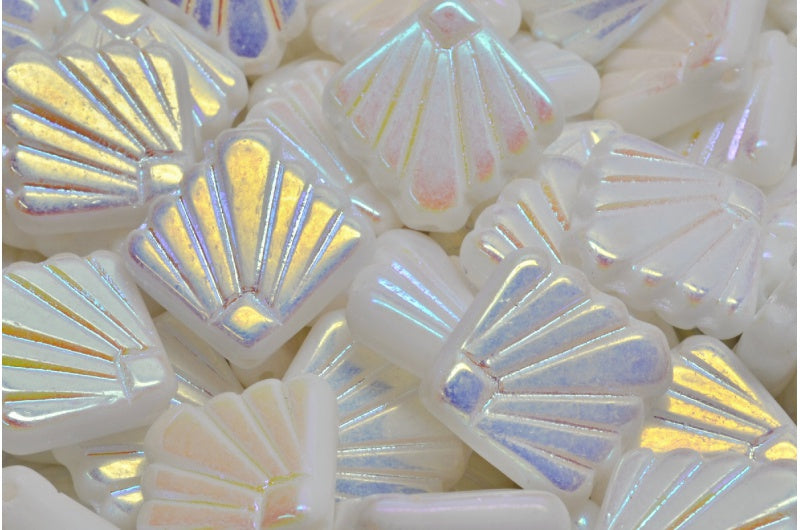 ディアファンビーズ、ホワイトアブフル（2Xサイド）（02010-28703）、ガラス、チェコ共和国