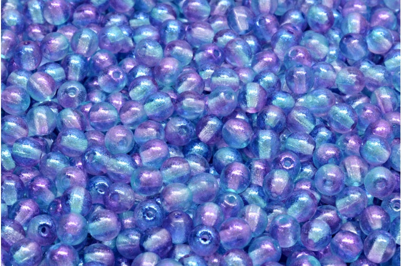 Round Druck Beads, Crystal 48802 (00030-48802), Glass, Czech Republic