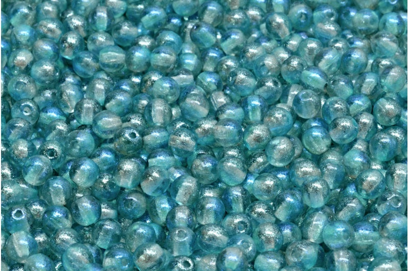 Round Druck Beads, Crystal 48803 (00030-48803), Glass, Czech Republic