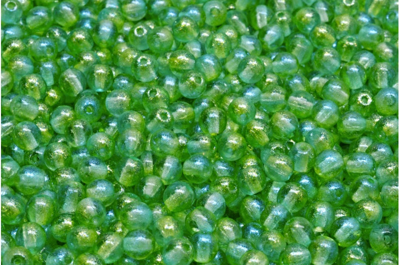 Round Druck Beads, Crystal 48810 (00030-48810), Glass, Czech Republic