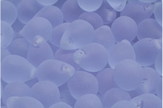 Teardrop Beads, Transparent Light Amethyst Matte (20210-84100), Glass, Czech Republic