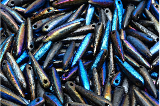 荆棘珠，黑色蚀刻 22203 (23980-ETCH-22203)，玻璃，捷克共和国