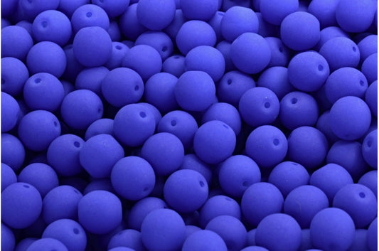 Round Druck Beads, White 29126 (02010-29126), Glass, Czech Republic