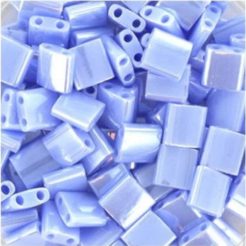 Miyuki Tila / Half Tila / Quater Tila 2-hole Beads, Opaque Light Periwinkle Luster (#0446), Glass, Japan