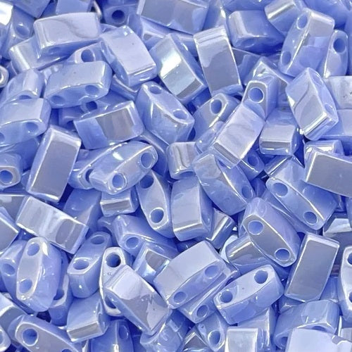 Miyuki Tila / Half Tila / Quater Tila 2-hole Beads, Opaque Light Periwinkle Luster (#0446), Glass, Japan