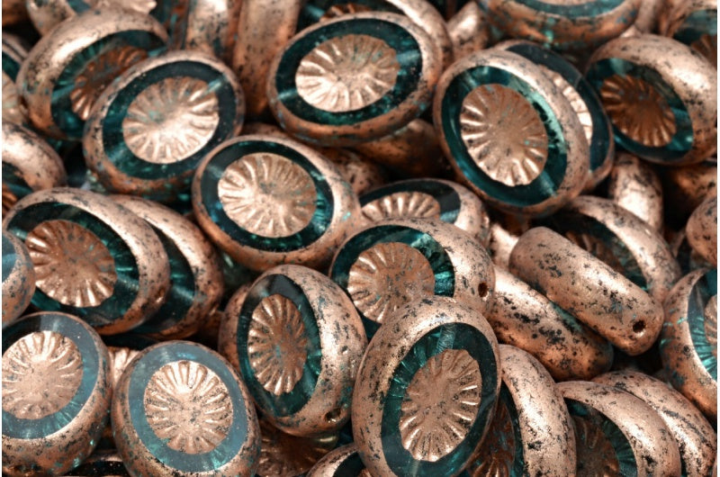 テーブルカットキウイビーズ、透明アクア4318（60120-04318）、ガラス、チェコ共和国