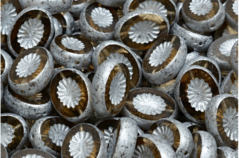 Table Cut Kiwi Beads, Transparent Brown 4301 (10210-04301), Glass, Czech Republic