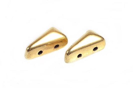 Vexolo 2-hole Beads, Crystal Full 24Kt Gold (00030-26200), Glass, Czech Republic