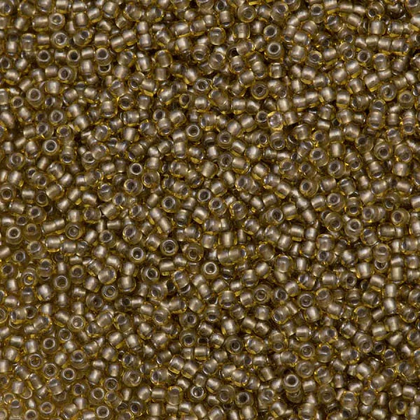 TOHO Round Glass Seed Beads, Silver Lined Pale Amber (#286), Glass, Japan