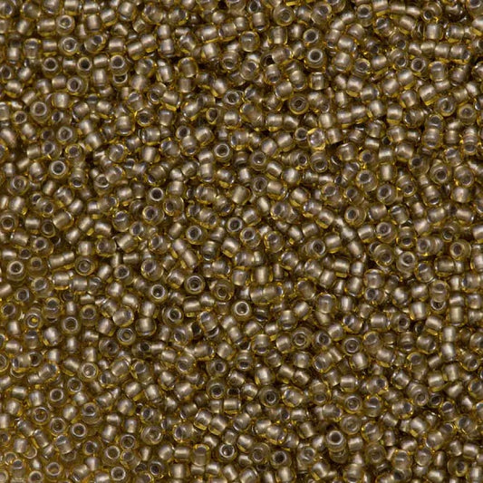 TOHO Round Glass Seed Beads, Silver Lined Pale Amber (#286), Glass, Japan