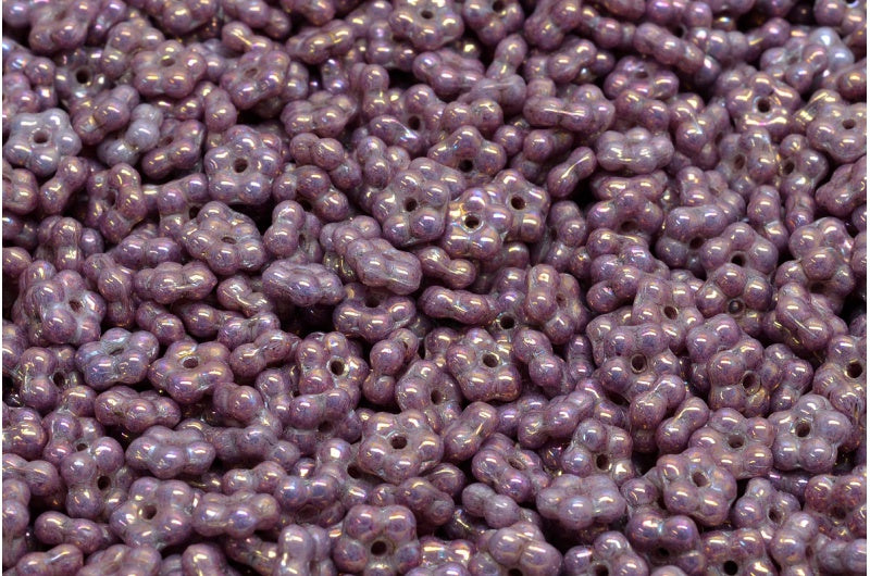 忘れな草ビーズ、ホワイトベガアイリス（02010-15781）、ガラス、チェコ共和国