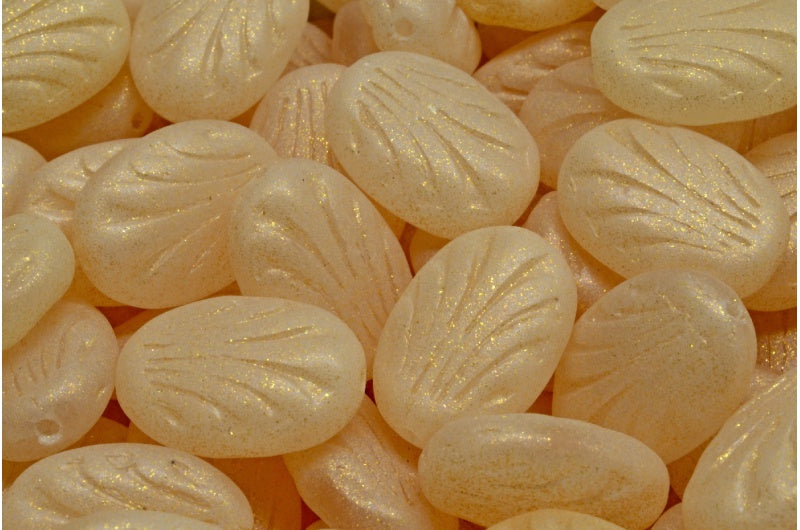 Oval With Lines, Crystal Matte Orange (00030-84100-542014), Glass, Czech Republic