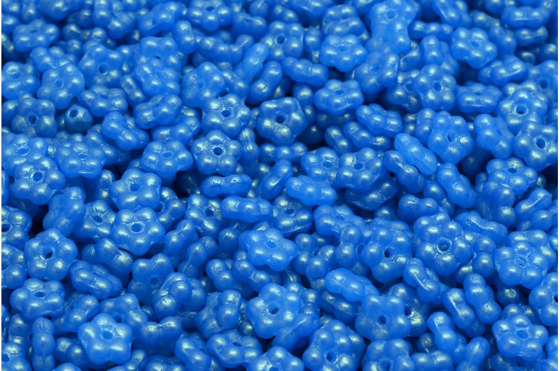 Forget Me Not Beads, White 24108 (02010-24108), Glass, Czech Republic