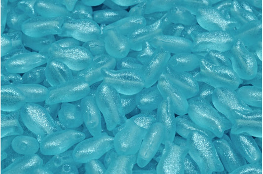 Simple Fish Beads, Crystal Blue (00030-542001), Glass, Czech Republic
