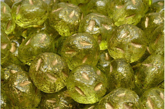 Monon Stone Beads, Crystal Etched Gold Lined Light Green (00030-etch-54302-34310), Glass, Czech Republic