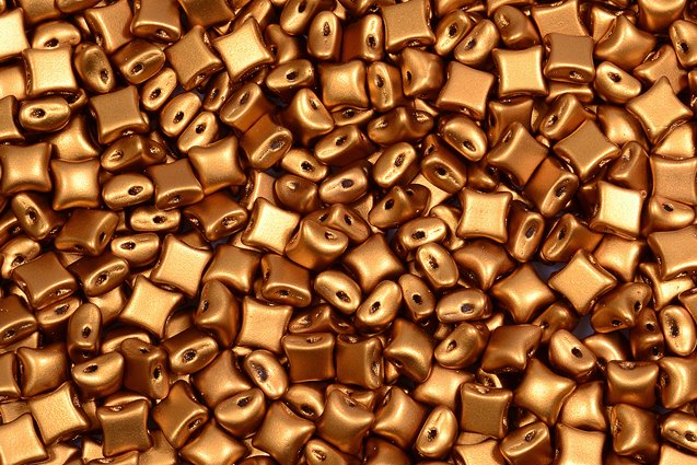 Wibeduo 2穴ビーズ スタークロス ブロンズマット (01740) ガラス チェコ共和国