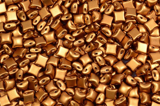 Wibeduo 2穴ビーズ スタークロス ブロンズマット (01740) ガラス チェコ共和国