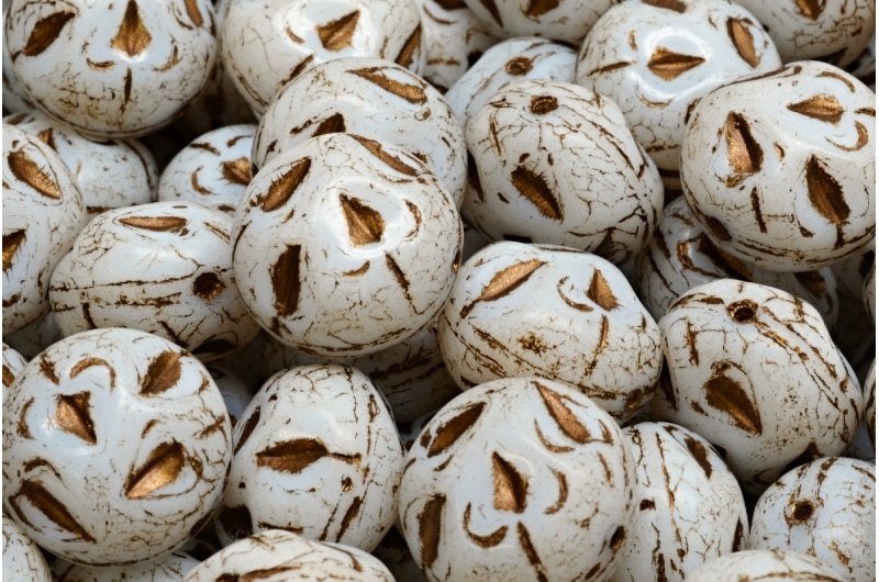 モノンストーンビーズ、ホワイトブロンズライン（02010-54317）、ガラス、チェコ共和国