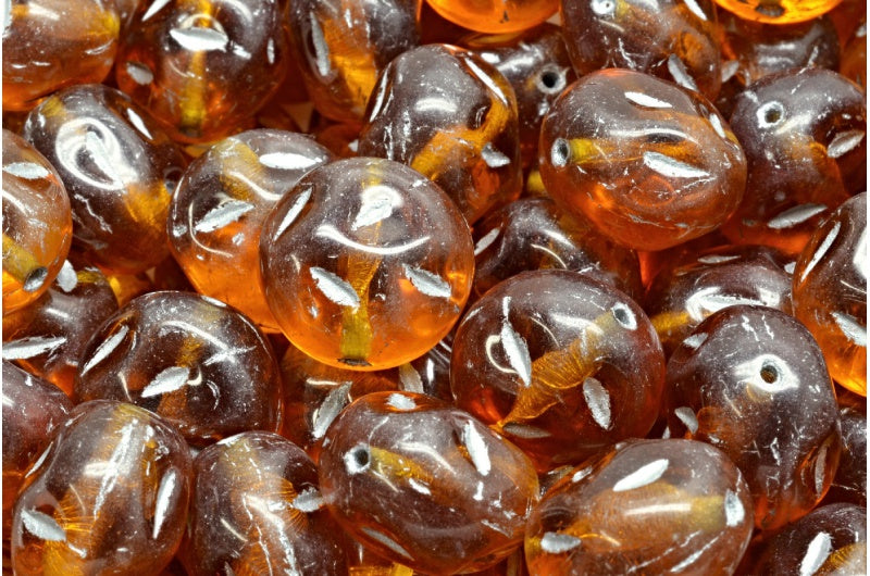 モノンストーンビーズ、トパーズシルバーライン（10070-54301）、ガラス、チェコ共和国