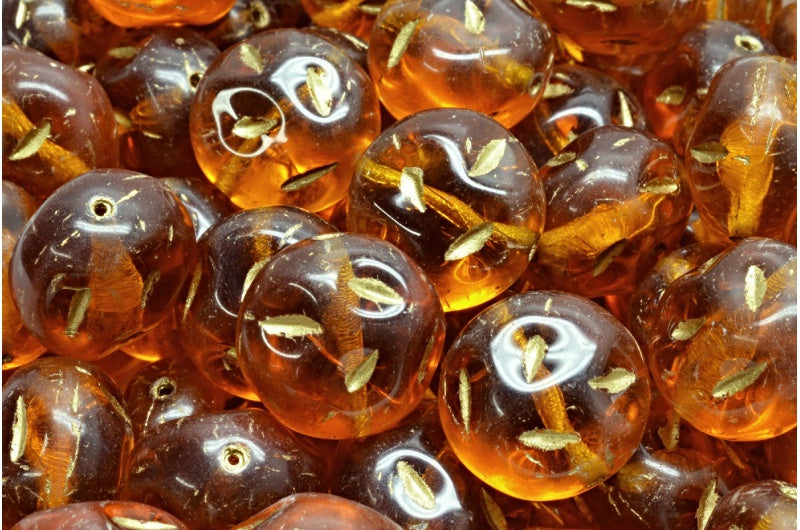 Monon 石珠，托帕石镀金（10070-54302），玻璃，捷克共和国