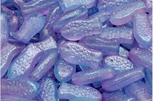 OUTLET 10 grams Medium Fish Beads, 14 x 7 mm, Crystal Blue (00030-542003), Glass, Czech Republic