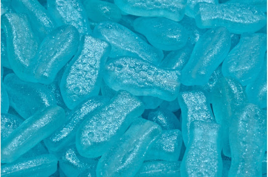 ミディアムフィッシュビーズ、クリスタルブルー（00030-542001）、ガラス、チェコ共和国