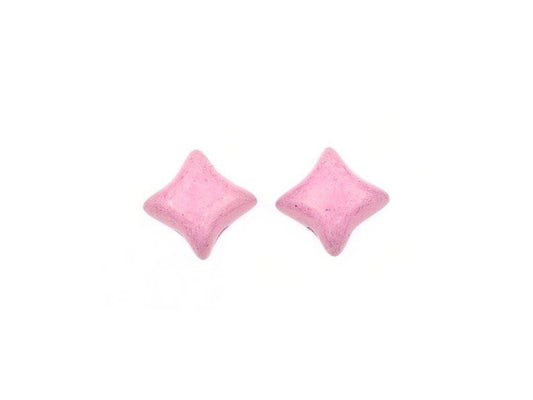 アウトレット 10グラム WibeDuo 2穴星型ビーズ、8 x 8 mm、チョークホワイトラスターライラ (03000-14494)、ガラス、チェコ共和国