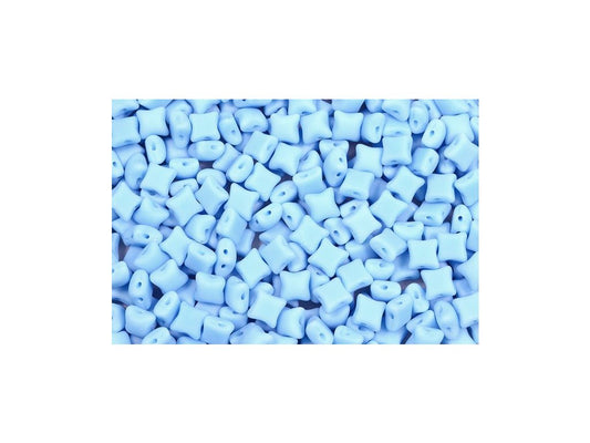 OUTLET 10 grams WibeDuo 2-hole Beads, 8 x 8 mm, Blue (63020), Glass, Czech Republic