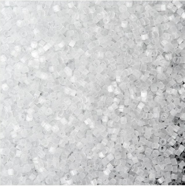 Miyuki Delica Glass Seed Beads, Crystal Silk Satin (#0635), Glass, Japan