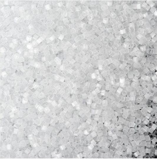 Miyuki Delica Glass Seed Beads, Crystal Silk Satin (#0635), Glass, Japan