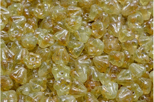 Bell Flower Beads, 17801 Silver Gray (17801-34301), Glass, Czech Republic