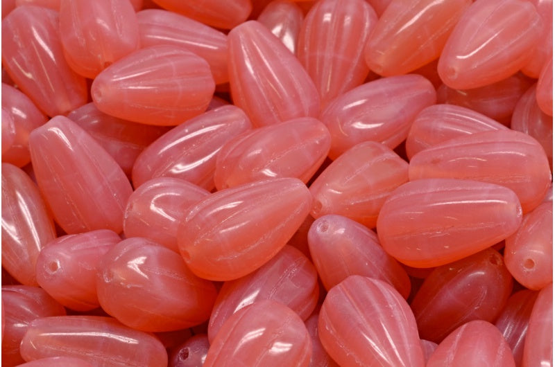 ドロップメロンビーズ、オパールピンク（71010）、ガラス、チェコ共和国