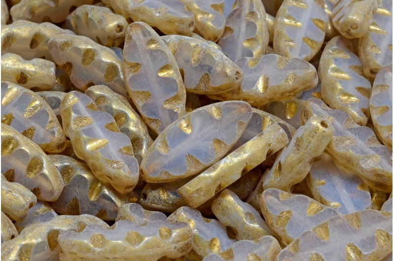 Table Cut Ship Designed Beads, Transparent Light Amethyst Gold Splash (21000-86720), Glass, Czech Republic