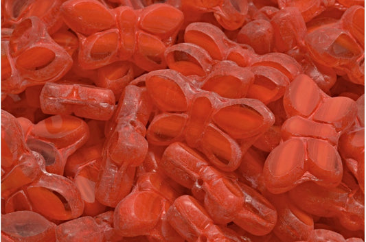 奥特莱斯 5克 台面切割蝴蝶珠，11 x 20毫米，橙色米色橙色斑点 (96028-33307)，玻璃，捷克共和国