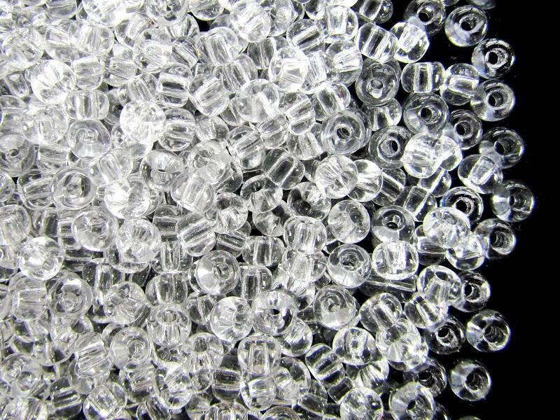 OUTLET Rocailles PRECIOSA seed beads, Crystal 00050, Glass, Czech Republic