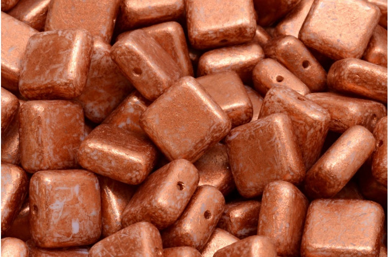 スクエアビーズ、ホワイト 4319 (02010-04319)、ガラス、チェコ共和国