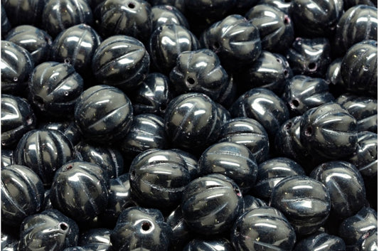 メロンビーズ、ブラック（23980）、ガラス、チェコ共和国