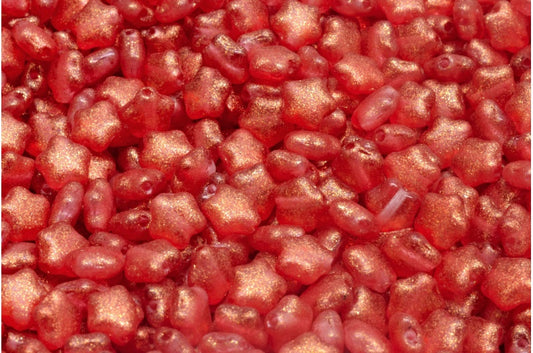 Flat Star Beads, Crystal Red (00030-542011), Glass, Czech Republic
