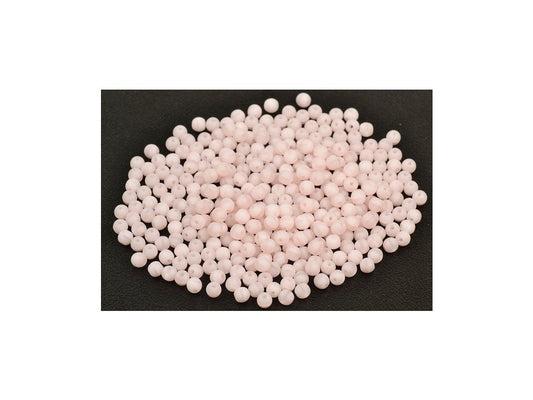 OUTLET 10 grams Round Druck Beads, Opaque Pink (74000), Glass, Czech Republic