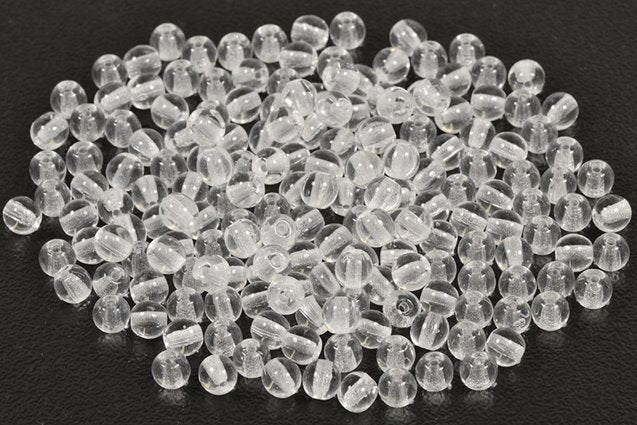 ラウンドドラックビーズ、クリスタル（00030）、ガラス、チェコ共和国