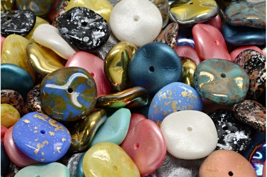 Ripple Beads, Mixed Colors (00001-mix), Glass, Czech Republic