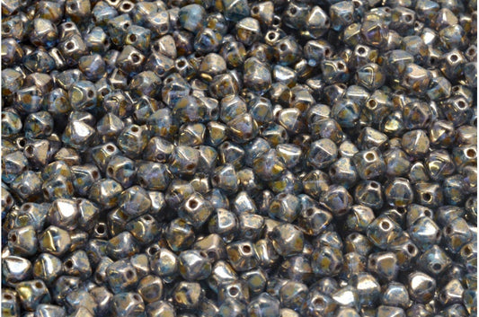 Bicone Beads, Transparent Aqua Luster (60020-15696), Glass, Czech Republic