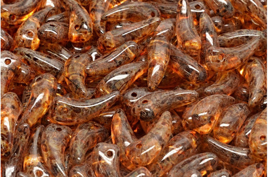 Tooth Beads, Crystal Travertin Light Pink (00030-86800-34304), Glass, Czech Republic